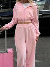 Load image into Gallery viewer, Zip Up Hoodie Pants Set