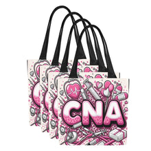 Load image into Gallery viewer, Pink and White CNA Canvas Tote Bags (Set of 4)