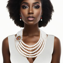 Load image into Gallery viewer, OES Sorority White Pearl Elegant Necklace Women