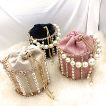 Load image into Gallery viewer, Pearl Clutch Bag Beaded Bucket Purses
