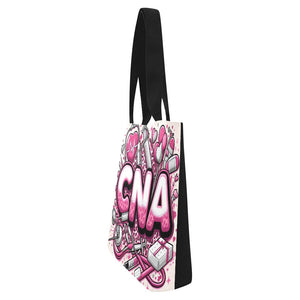 Pink and White CNA Canvas Tote Bags (Set of 4)