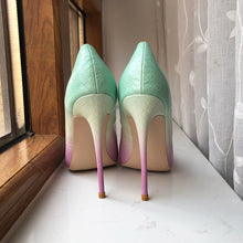 Load image into Gallery viewer, Zymira&#39;s Cotton Candy Crocodile Effect Stiletto
