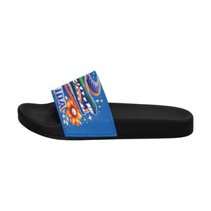 Blue Women Gator Slides