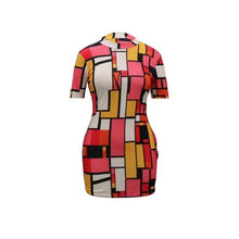 Load image into Gallery viewer, Color Block Mini Dress
