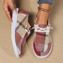 Load image into Gallery viewer, Takelia&#39;s Plaid Slip-Ons
