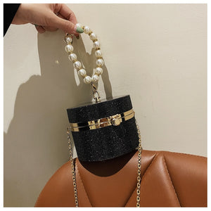 Women Pearl Handles Evening Bag