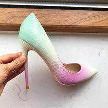 Load image into Gallery viewer, Zymira&#39;s Cotton Candy Crocodile Effect Stiletto
