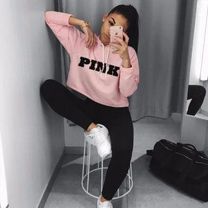 Pink Hoodies Crop Top