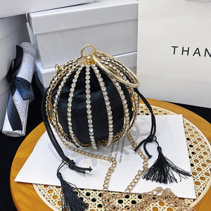 Luxurious Diamond Pearl Evening Bag