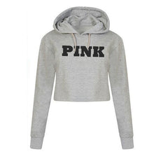 Load image into Gallery viewer, Pink Hoodies Crop Top
