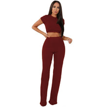 Load image into Gallery viewer, Noonie&#39;s crop top wide leg pants set
