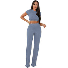 Load image into Gallery viewer, Noonie&#39;s crop top wide leg pants set
