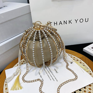 Luxurious Diamond Pearl Evening Bag