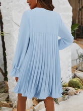 Load image into Gallery viewer, Tie Neck Flounce Sleeve Mini Dress
