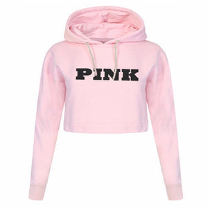 Pink Hoodies Crop Top