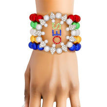 Load image into Gallery viewer, OES Sorority Multi Pearl 5 Strand Bracelet Women
