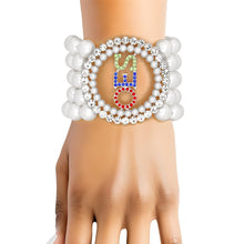 Load image into Gallery viewer, OES Sorority Round White Pearl Bracelet for Women

