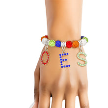 Load image into Gallery viewer, OES Sorority Multicolor Bead Bling Letter Bracelet

