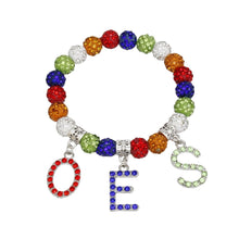 Load image into Gallery viewer, OES Sorority Multicolor Bead Bling Letter Bracelet
