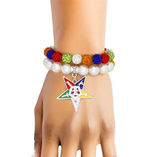 Load image into Gallery viewer, OES Sorority Pearl Ball Bead Star Charm Bracelets
