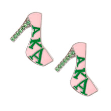 Load image into Gallery viewer, AKA Pink Green Platform Studs
