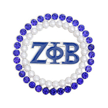 Load image into Gallery viewer, Brooch Blue White Zeta Round Pin for Women

