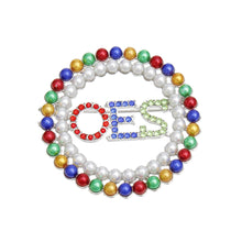 Load image into Gallery viewer, OES Sorority Round Multicolor Pearl Brooch Pin
