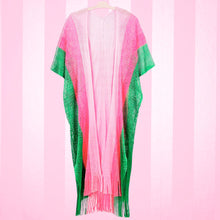 Load image into Gallery viewer, AKA Kimono Lurex Stripe Pink and Green
