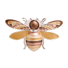 Load image into Gallery viewer, Brown and Silver Bee Magnet Brooch
