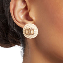 Load image into Gallery viewer, Ivory Designer Style Quilted Studs
