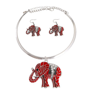 Red Elephant Collar Necklace