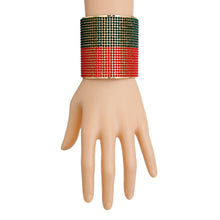 Load image into Gallery viewer, Designer Red and Green 2.5 inch Cuff
