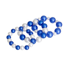 Load image into Gallery viewer, Blue and White Pearl 3 Pcs Bracelets
