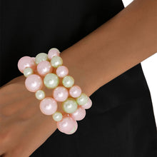 Load image into Gallery viewer, Pink and Green Pearl 3 Pcs Bracelets
