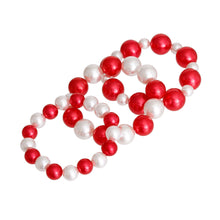 Load image into Gallery viewer, Red and White Pearl 3 Pcs Bracelets
