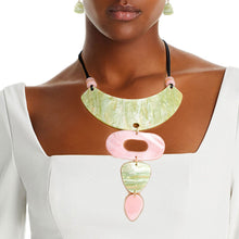 Load image into Gallery viewer, Pink Green Drop Collar Necklace
