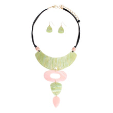 Load image into Gallery viewer, Pink Green Drop Collar Necklace
