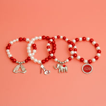 Load image into Gallery viewer, Sorority Inspired Red White Pearl Bracelets
