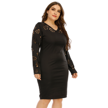 Load image into Gallery viewer, Plus Size Sexy V-Line Women&#39;s Long-Sleeved Dress
