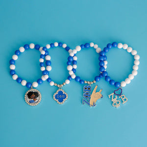 Blue White Bead Sorority Set