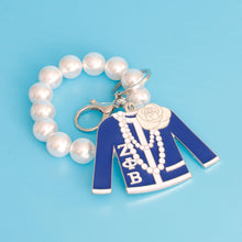 Load image into Gallery viewer, Blue and White Sorority Keychain
