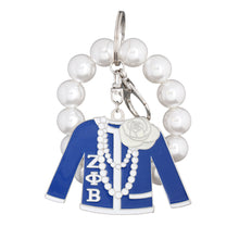 Load image into Gallery viewer, Blue and White Sorority Keychain
