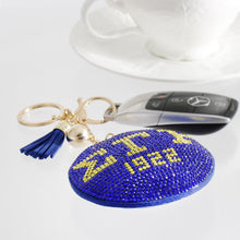 Load image into Gallery viewer, Blue Gold Padded Sorority Keychain
