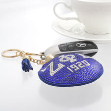 Load image into Gallery viewer, Blue Padded Sorority Keychain
