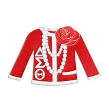 Load image into Gallery viewer, Red White Sweater Sorority Pin
