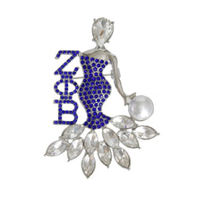 Load image into Gallery viewer, Blue Silver Woman Sorority Pin
