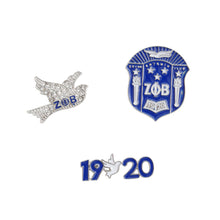 Load image into Gallery viewer, Blue White Sorority Pin Set
