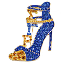 Load image into Gallery viewer, Blue Gold Heel Sorority Brooch
