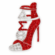 Load image into Gallery viewer, Red Heel Sorority Brooch
