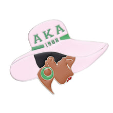 Load image into Gallery viewer, Pink Green Greek Letter Hat Pin
